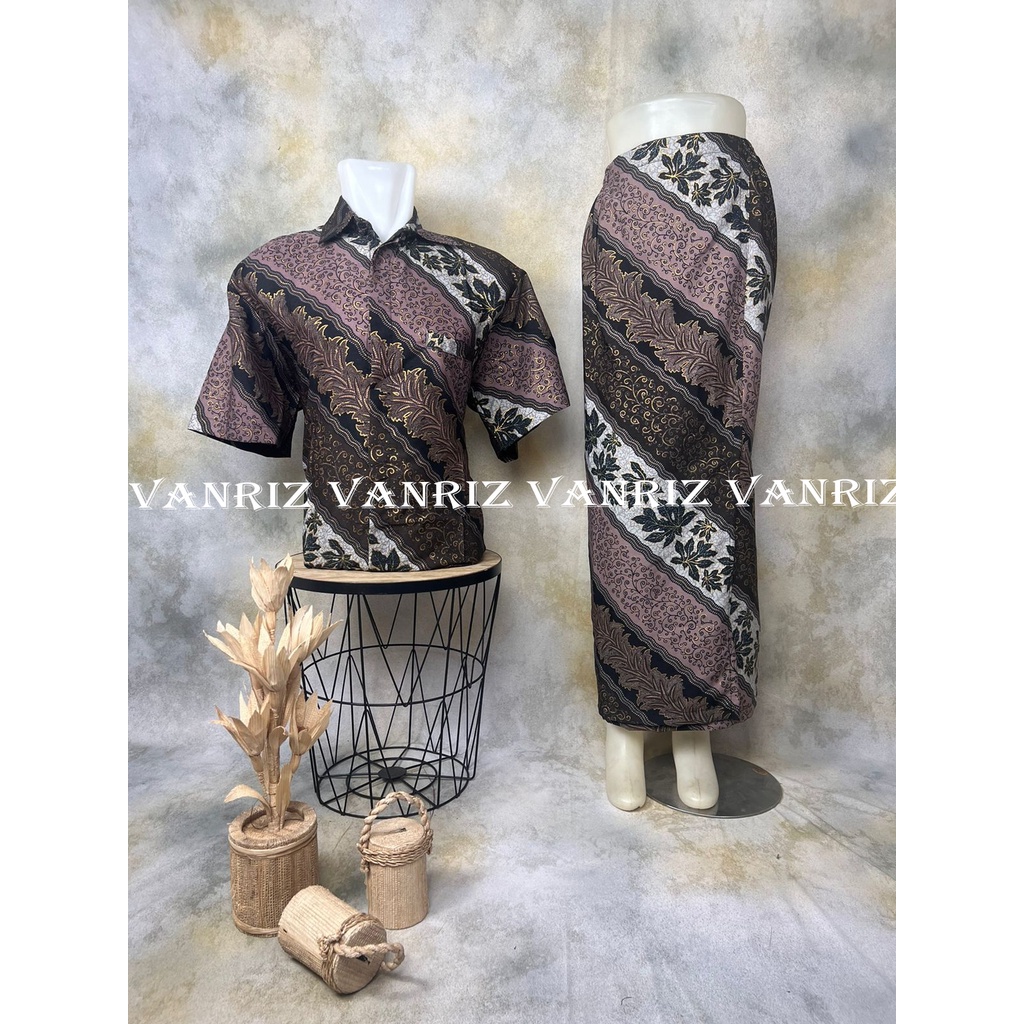 BATIK COUPLE / BAJU BATIK COUPLE / BATIK SET / BATIK LENGAN PENDEK / BATIK COUPLE ROK SPAN / ROK SPAN BATIK COUPLE / ROK SPAN BATIK