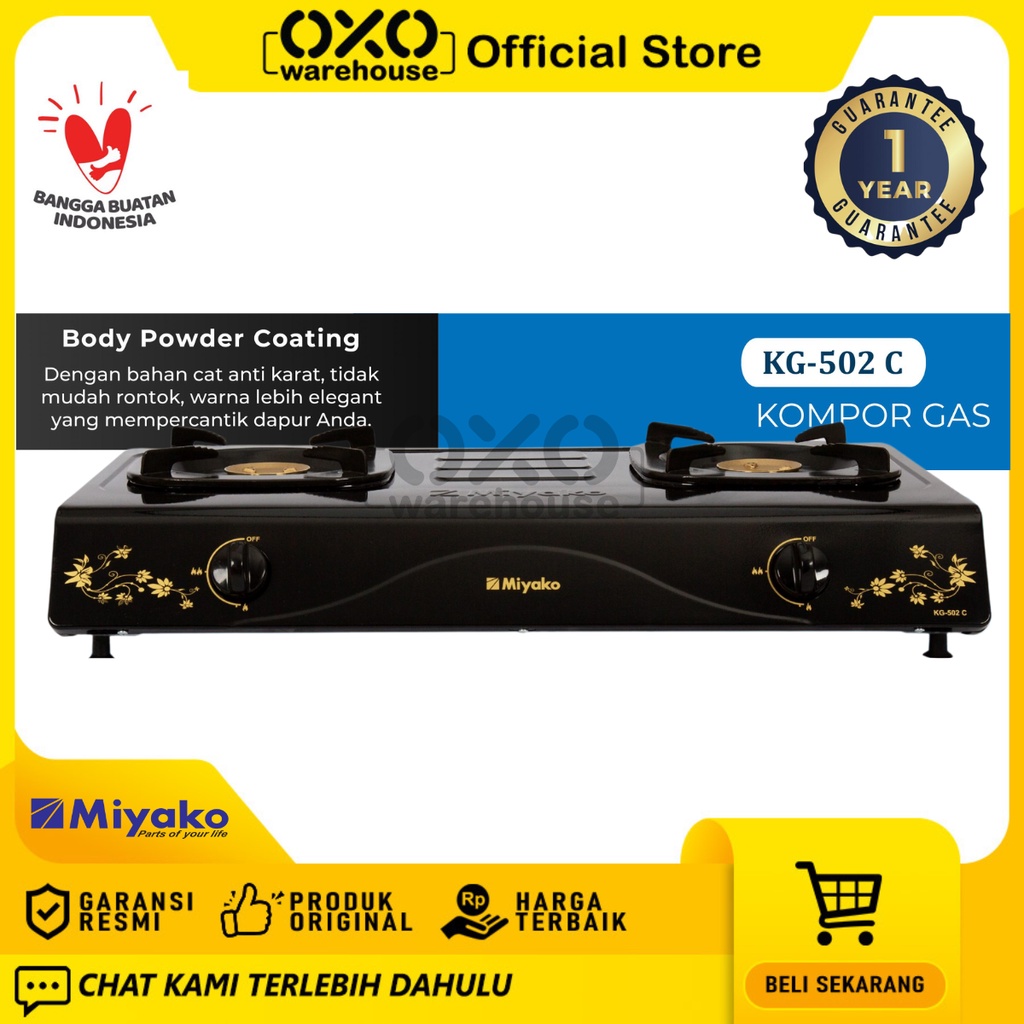 MIYAKO Kompor Gas KG-502 C 2 Tungku Garansi Resmi