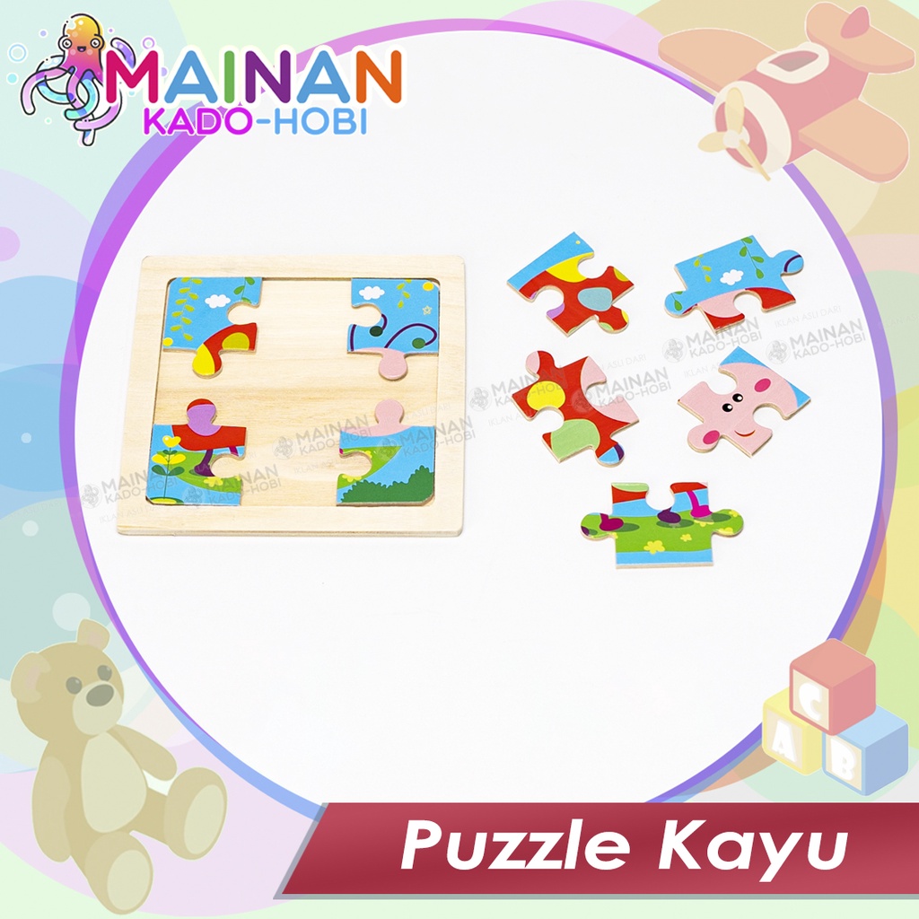 MAINAN ANAK PUZZLE KAYU JIGSAW KARAKTER SERANGGA INSECT KEPIK KUMBANG