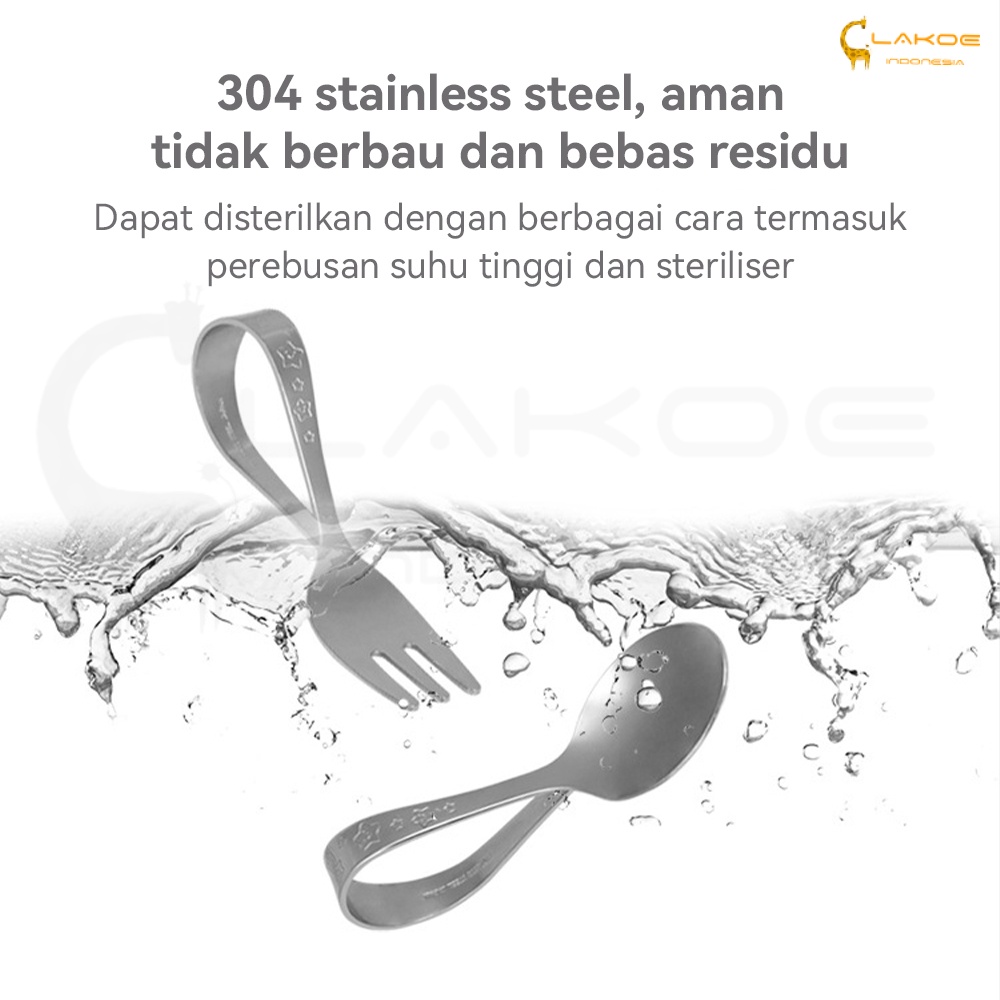 Sendok Garpu makan BLW Anak Stainless Steel ori Japanese