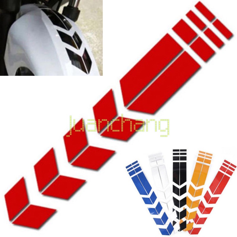 Universal Motor Arrow Stripe Stiker Fender Tempel Race Track Olahraga Tahan Air Oilproof Modifikasi Reflektif Universal Motor Tape Decal Aksesoris