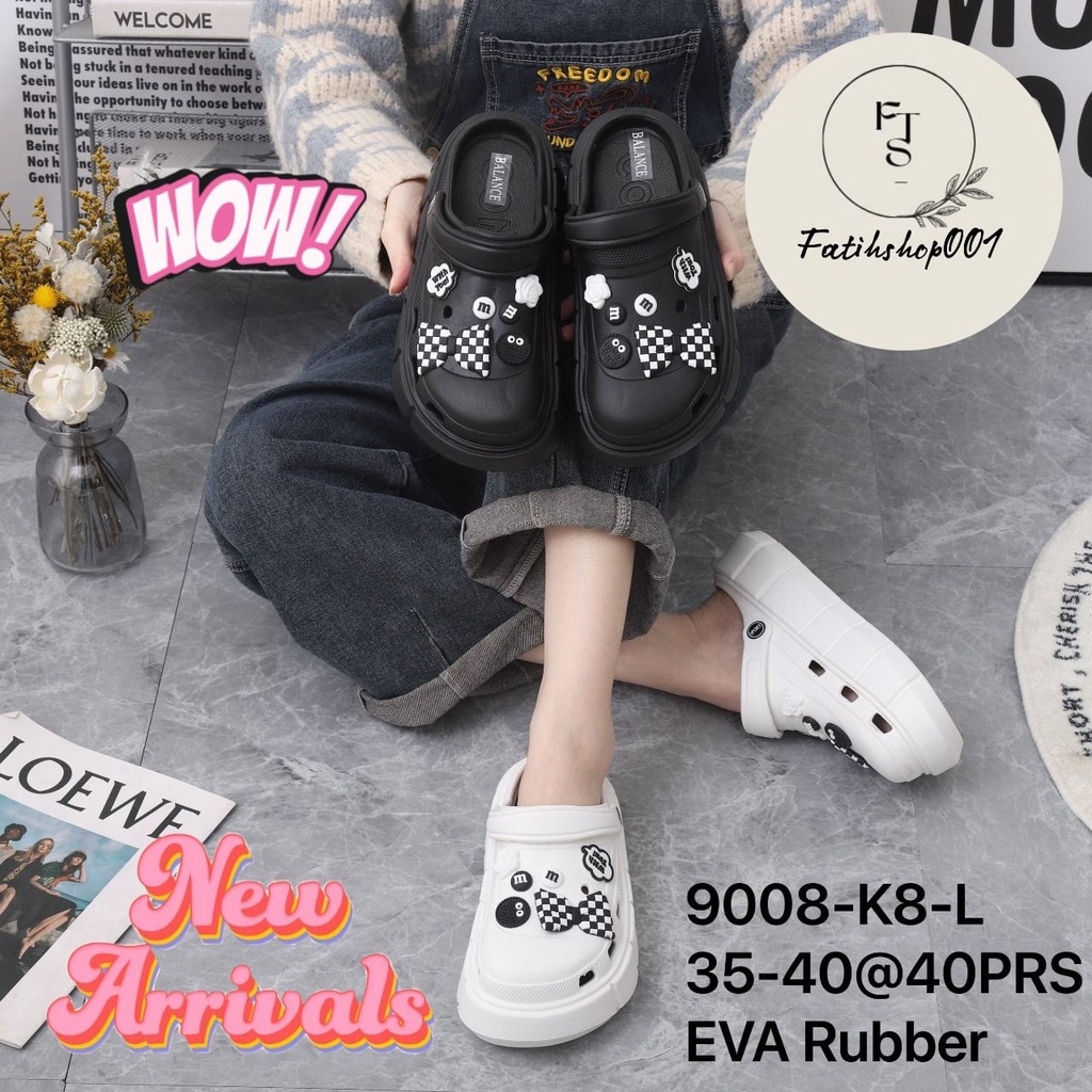 Sandal baim wanita import korea import bahan eve rubber 9008-K8L-K6L-K5 (35-40)Sandal topu terviral dan terlariss