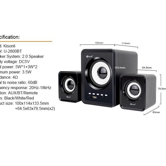 Promo promospeaker bluetooth kisonli u2800bt gaming gratis remote kontrol - XOBOX