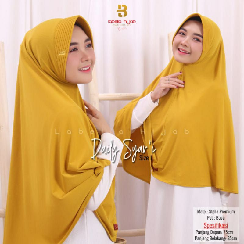 Daily Syari premium by Labella / Hijab syari premium / hijab syari harian / syari jersey premium