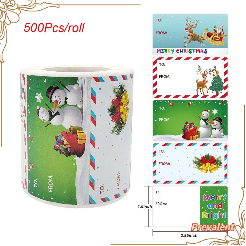 Preva 500PCS Celebrate Christmas Stationery Paket Label Perekat Kertas Stiker