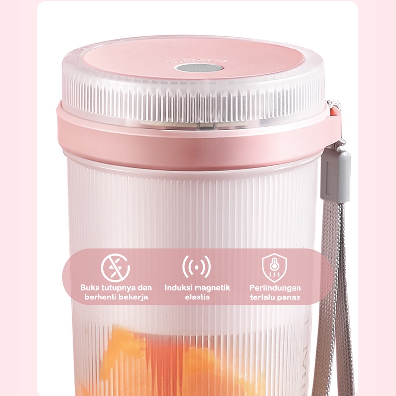 SYH Mall Blender Mini Portable / Juicing Cup / Blender Portable / Gelas Blender Juicer Portable / Rechargeable Juicer Portable / Mini USB botol 300ML Blender Jus Mini Alat Jus Portable Listrik