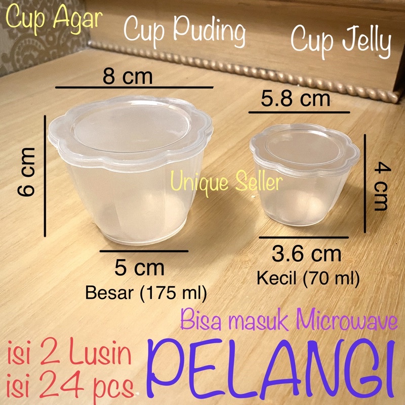 Cup Puding 70ml 175ml Pelangi isi 24 / Cup Puding 70 ml Pelangi / Cup Puding 175 ml Pelangi / Cup Jelly Agar / Cup Puding Kecil &amp; Besar Pelangi / Cup Pudding Kecil &amp; Besar Pelangi / Tempat Puding 70 &amp; 175 ml / Cup Puding 70ml / Cup Puding 175ml