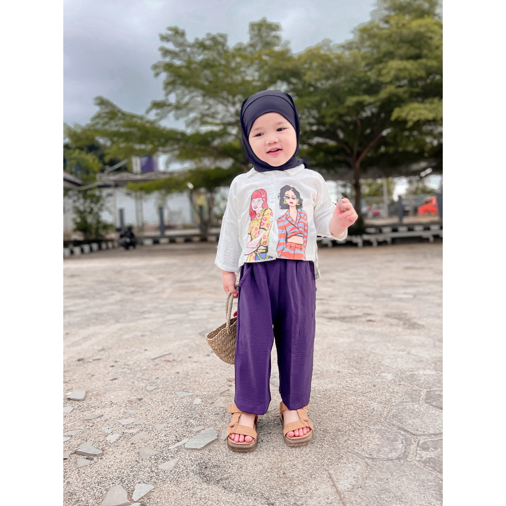 KALILA - VIONA CROP SET Anak Perempuan Setelan Tunik Anak Perempuan Usia 1-7 tahun