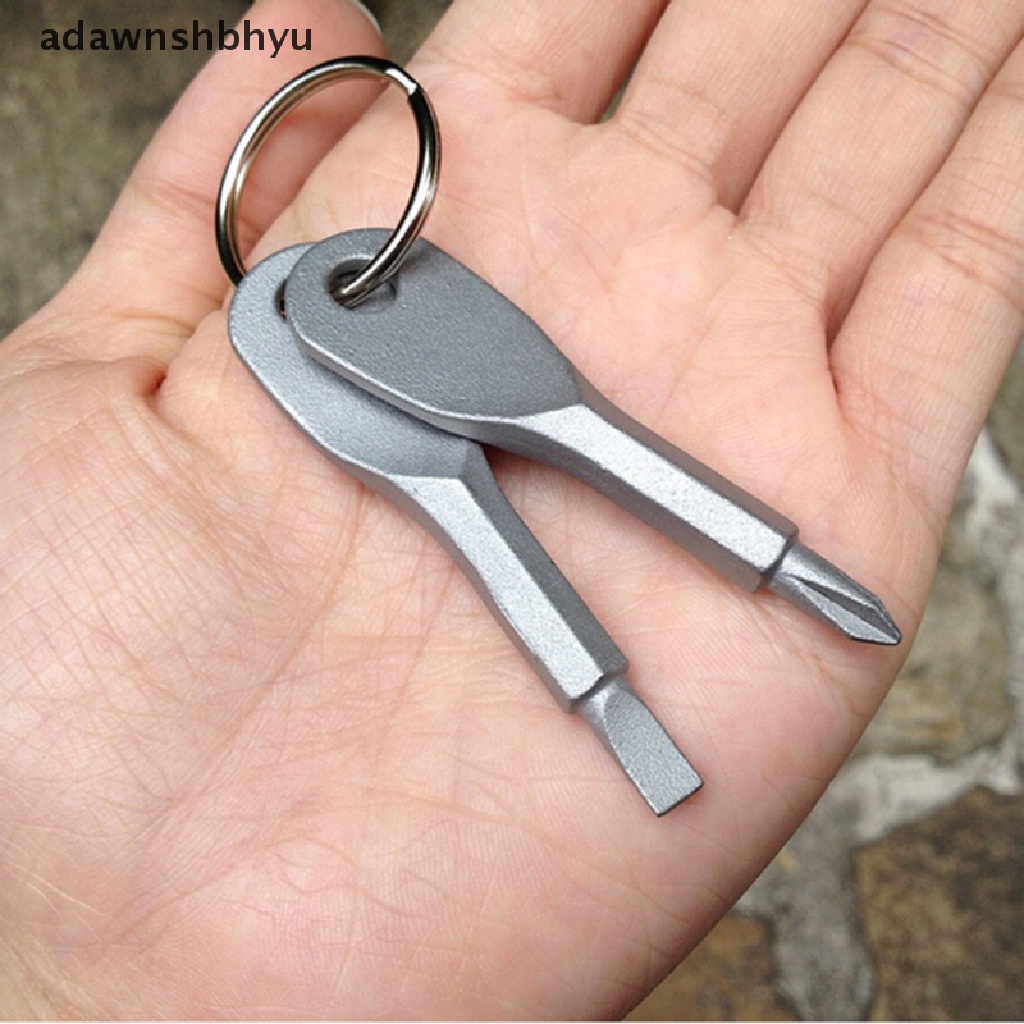 Adawnshbhyu 2kunci Stainless Gantungan Kunci Saku Alat Obeng Set Outdoor ID