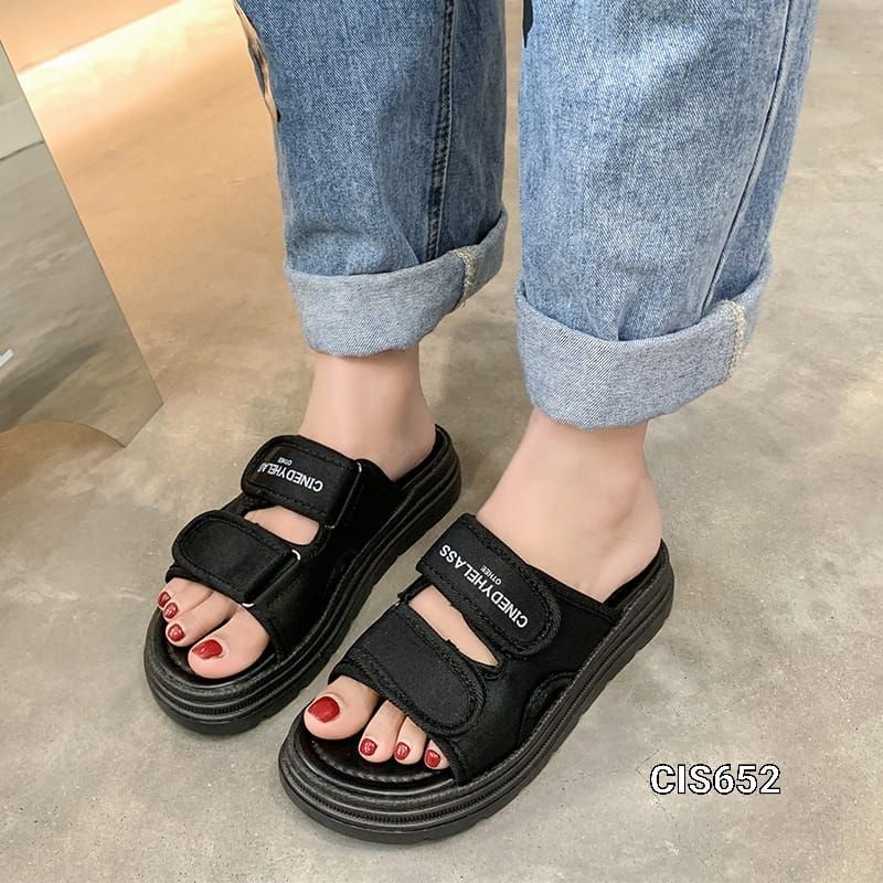 E SANDALS SLOP WEDGES BOTTOM SLOP HIKS KOREA CIS652