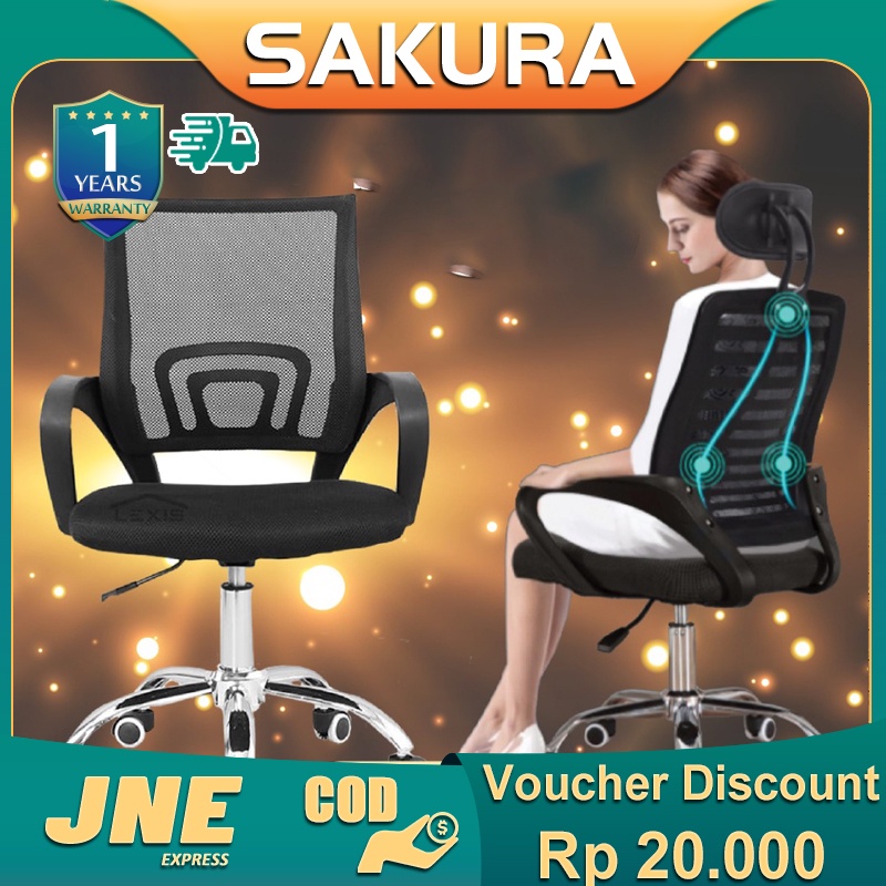 Weyon Sakura Kursi Kantor Kursi Kerja Kursi Direktur kursi gaming kursi komputer kursi kantor murah kursi kerja jaring Kursi Putar Kantor+ Tilt + Hidrolik(A301)