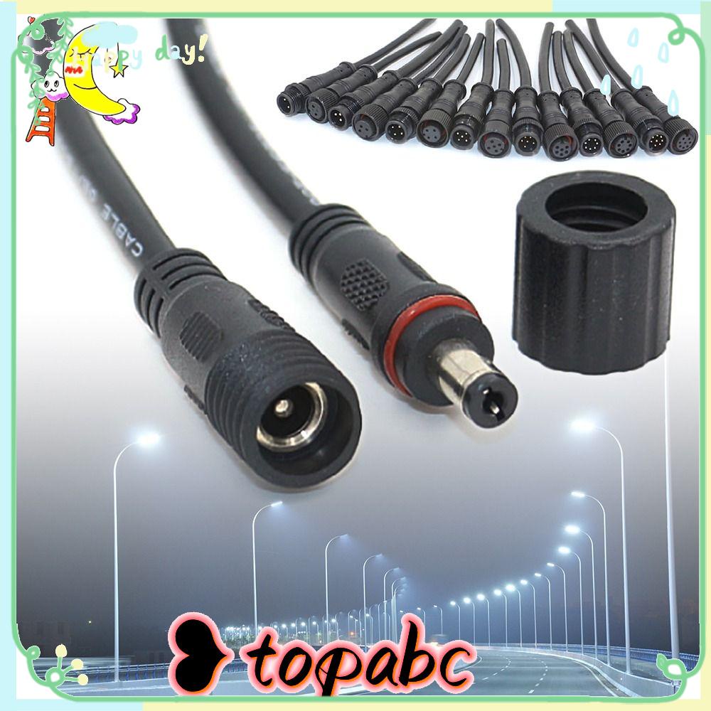 Top 2set Konektor Base Konektor Garis Sinyal Hitam Peralatan Power Wire Waterproof Connector Line