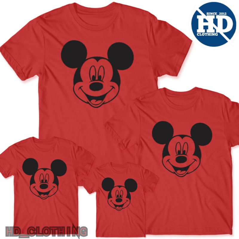 kaos couple Family anak dan dewasa motif karakter Mickey mouse