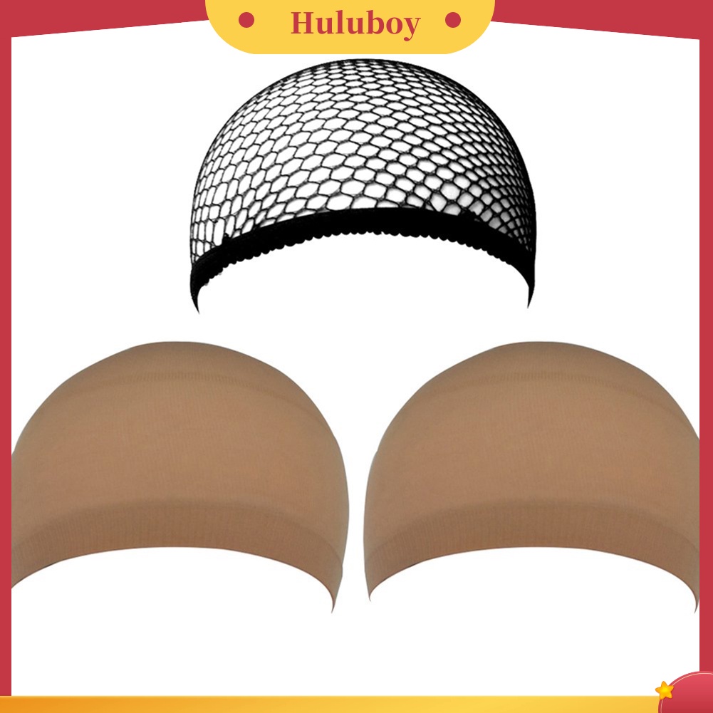 3 Pcs Topi Stocking Jaring Rambut Palsu Bahan Nilon Elastisitas Tinggi Untuk Wanita