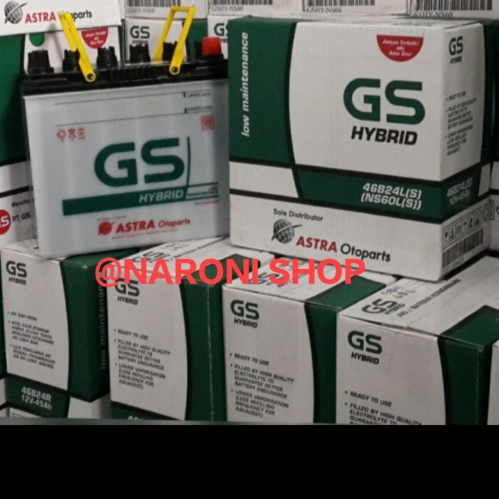 aki gs astra hybrid NS60LS Aki mobil Yaris, Innova, Vios, Sienta, CRV