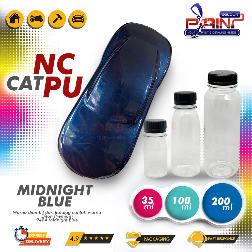 Cat PU MIDNIGHT BLUE Vespa Colour | Sample Warna Diton Premium 9484