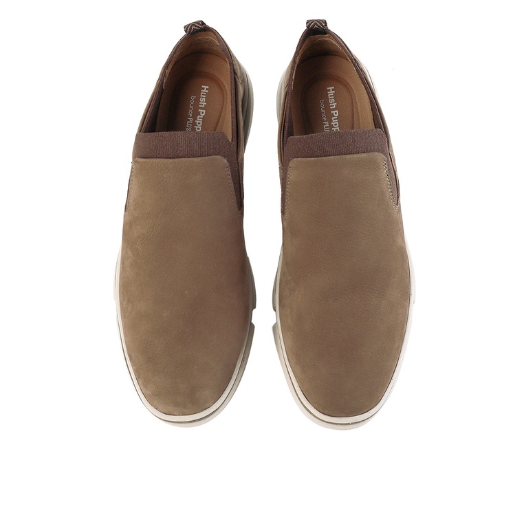 HM014 SEPATU SLIP ON KULIT HUSH PUPPIES PRIA ORIGINAL CASUAL BRANDED COKLAT BROWN