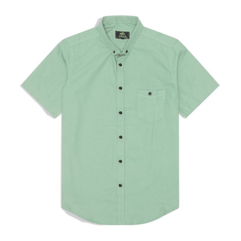 Jual KEMEJA POLOS PRIA LENGAN PENDEK WARNA HIJAU MINT | Short Sleeves