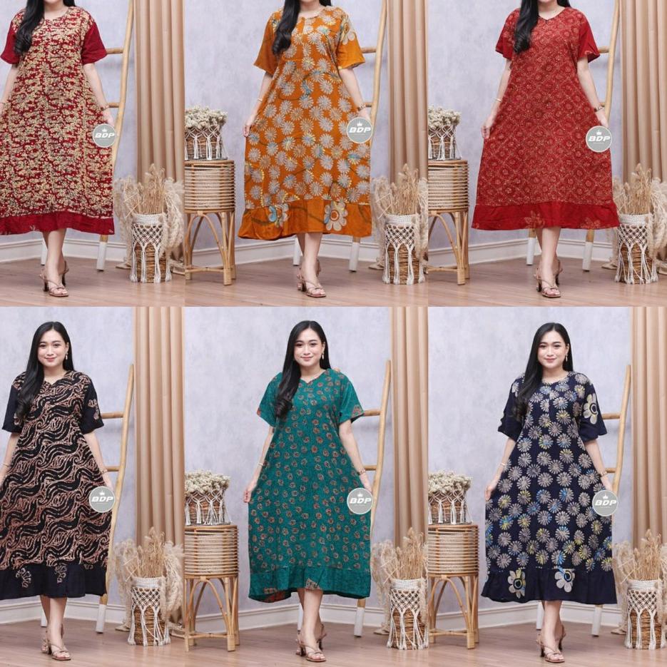 Dijamin Ori>/ Dianputri - Daster Maura Batik Cap Rayon Grade A Busui Resleting Depan - Baju Tidur Da