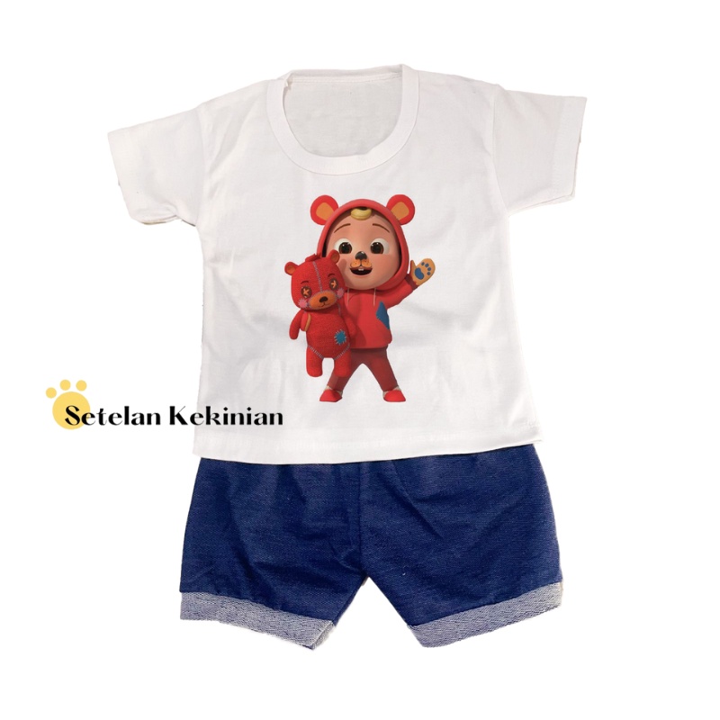 [COCO] Set Anak Animasi Laki Laki 0-12bulan Bear Coco Melon Setelan Baby Boy Lucu Katun Newborn Set Kado Akikah