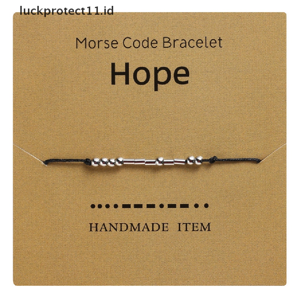 /Fashion Hot// Fashion// Handmade Morse Code Beads Adjustable Gelang Tali Hitam Dengan Kardus Tulisan I Love You Kreatif Pesona Perhiasan Untuk Kekasih.