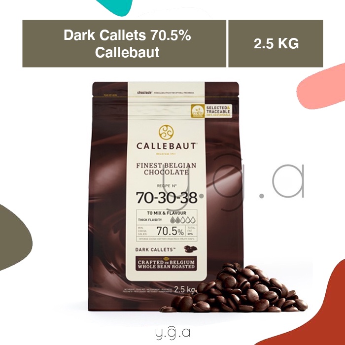 

Callebaut Dark Chocolate Callets 70.5% 70-30-38 2.5KG / Coklat Couverture