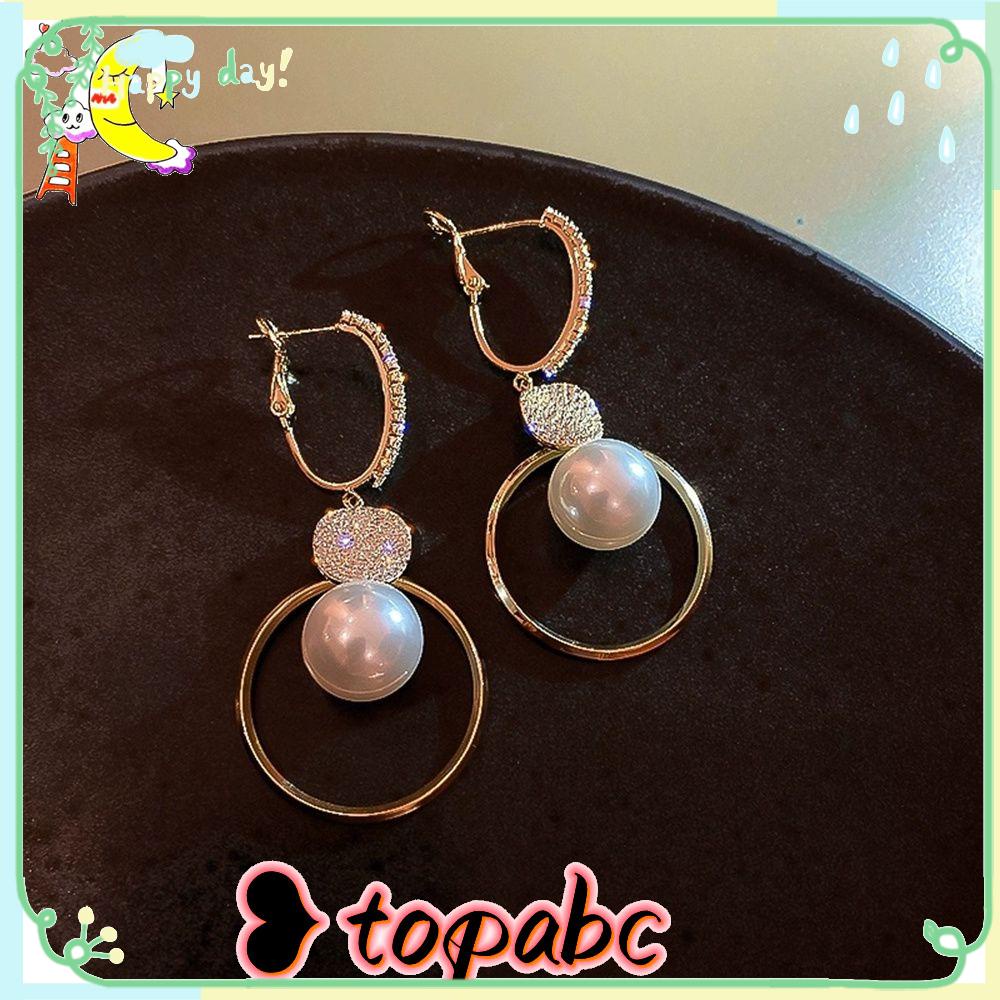 Top Oversized Earring Pernikahan Mutiara Imitasi Fashion Korea Stud Earrings