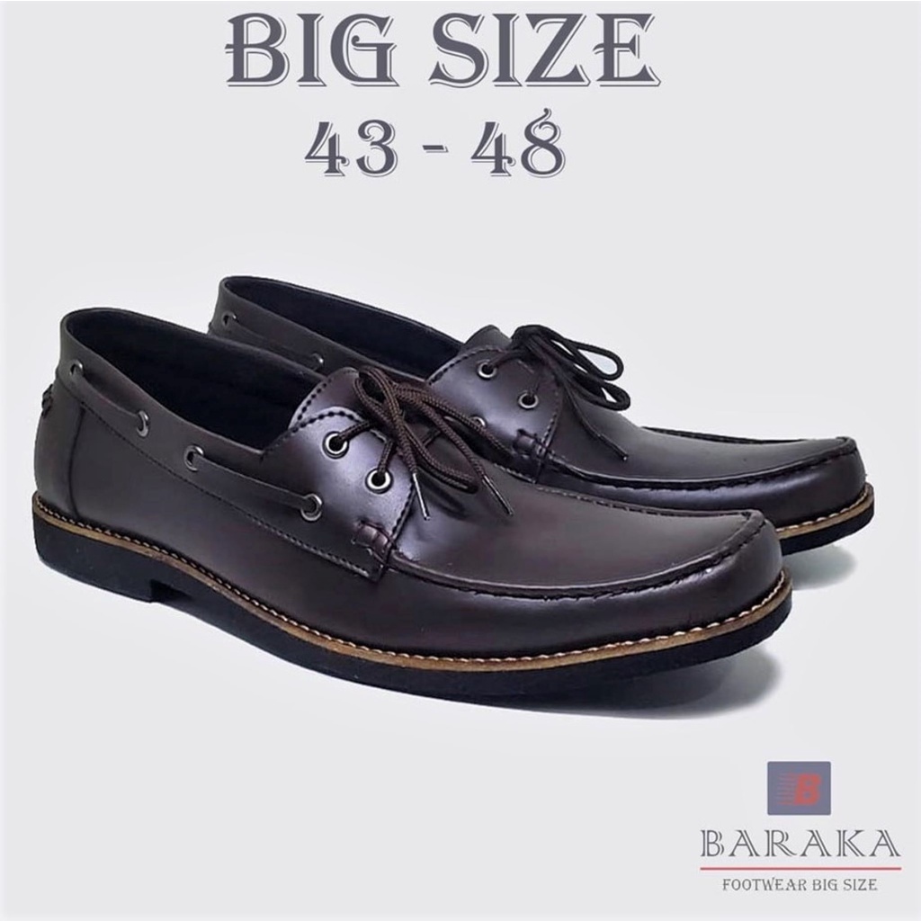 BIG SIZE Sepatu Formal Pria Loafers Drak Brown Leather Uk 43-44-45-46-47-48 Original EL-BARRA