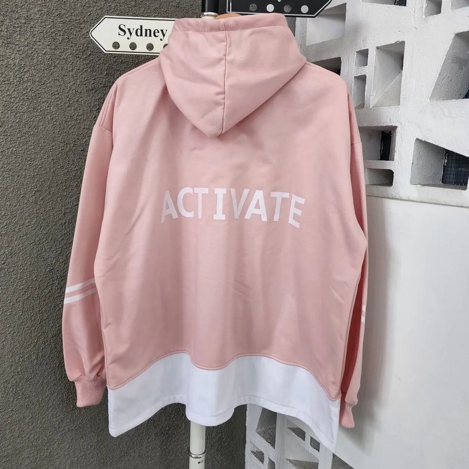 Unique Hoodie Atasan Cewek Bahan Fleece Gaya Santai Simple