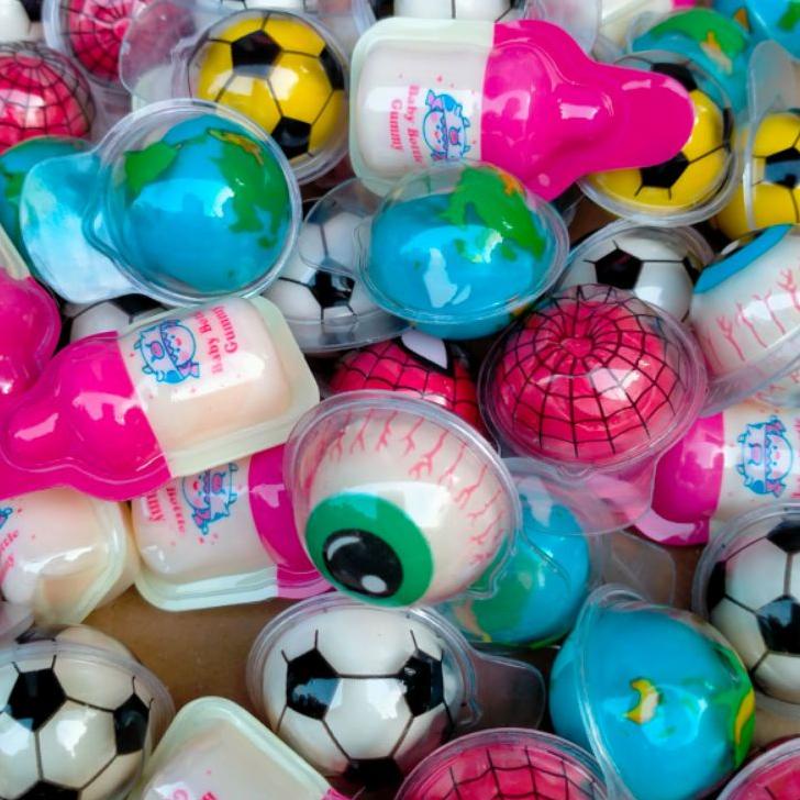 

LANGSUNG BELI 10 PCS PERMEN LUNAK VIRAL JELLY SELAI MOTIF MATA SMILE BUMI BOLA DOT DLL!