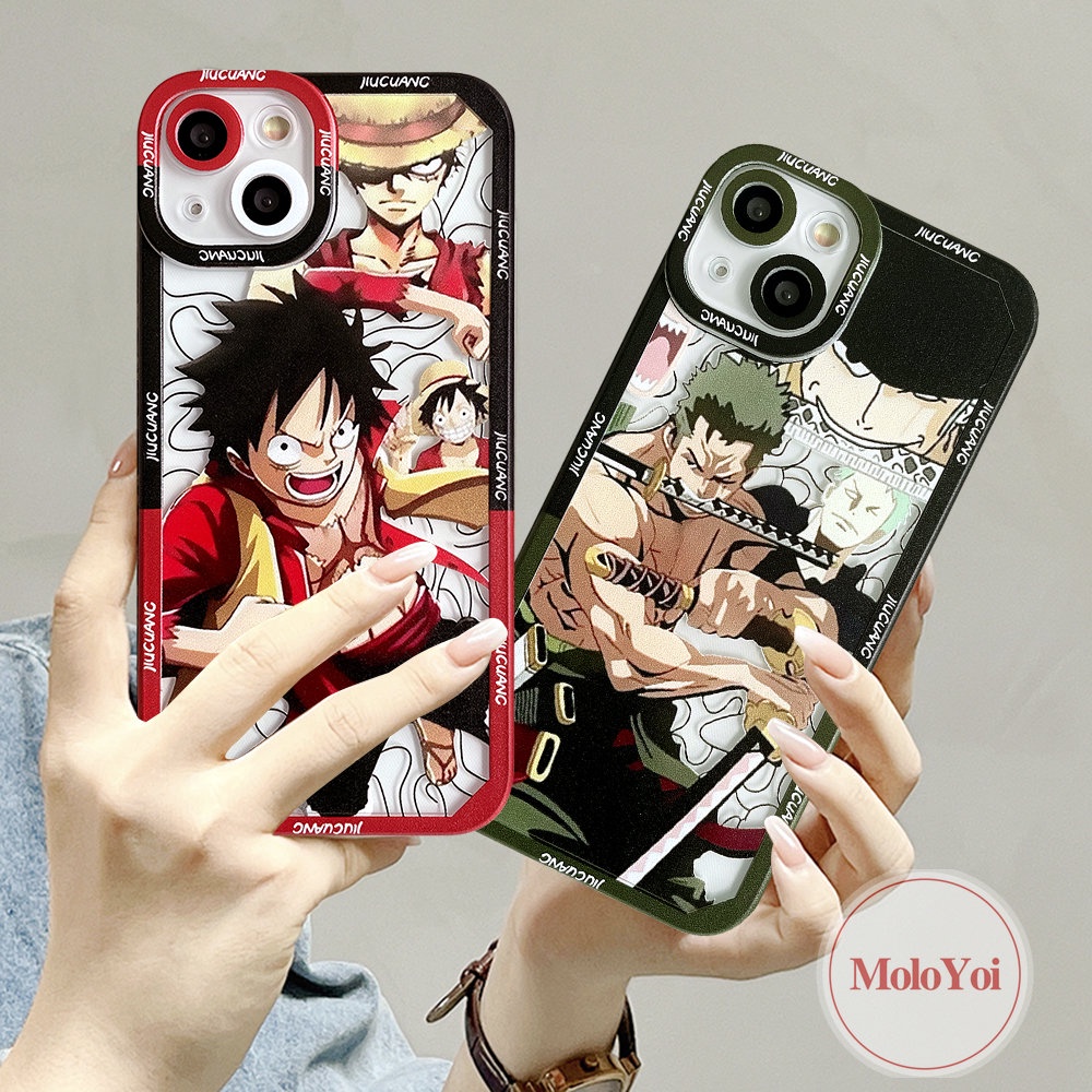 Casing TPU Lembut Anime Kartun One Piece Zoro Luffy Kompatibel Untuk iPhone 11 Pro Max XR 14 13 12 Pro Max 7Plus 8Plus X XS Max 6 6s 8 7 Plus SE 2020 Shockproof Angel Eyes