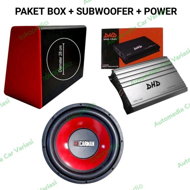 Paket Audio Mobil Power 4 Ch Subwoofer 12 Inch + Box