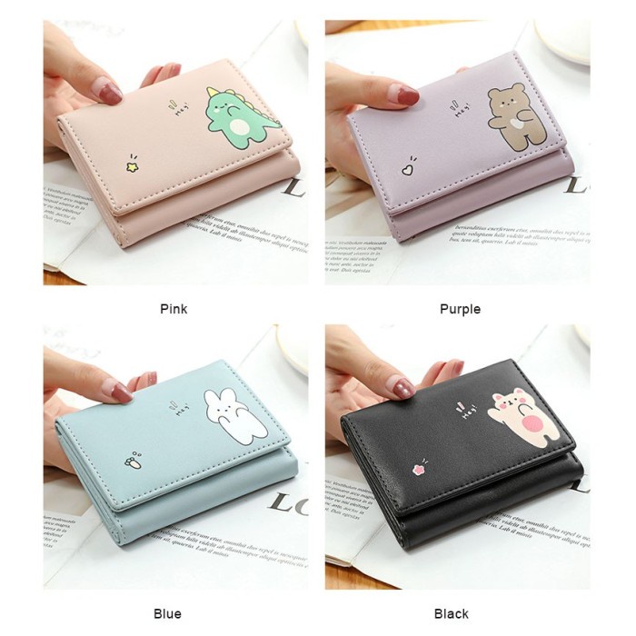 Ready Stock Dj308 Dompet Wanita Anak Remaja Lucu Mini Lipat 3 Import Ala Korea