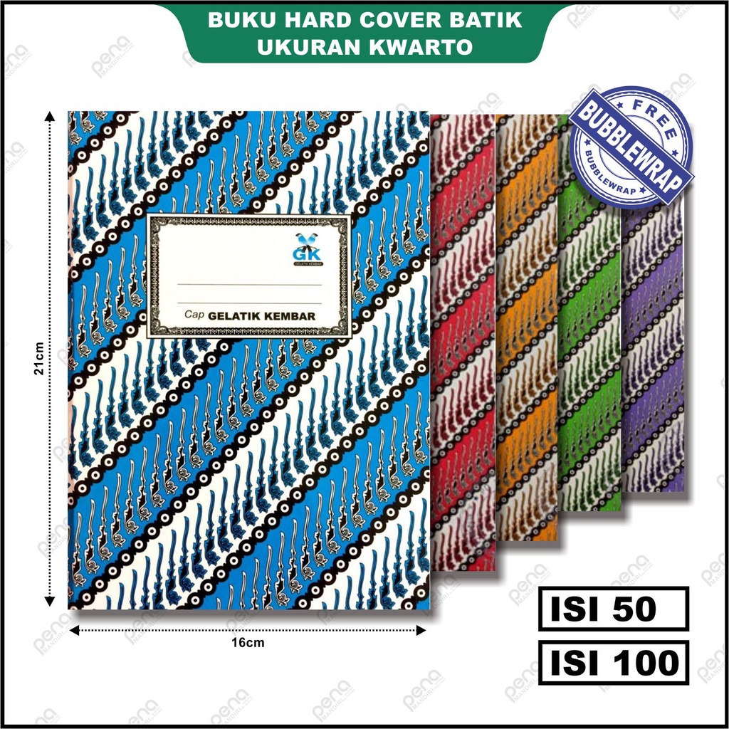 Buku Hardcover Batik Ukuran Kwarto Isi 100 Lembar