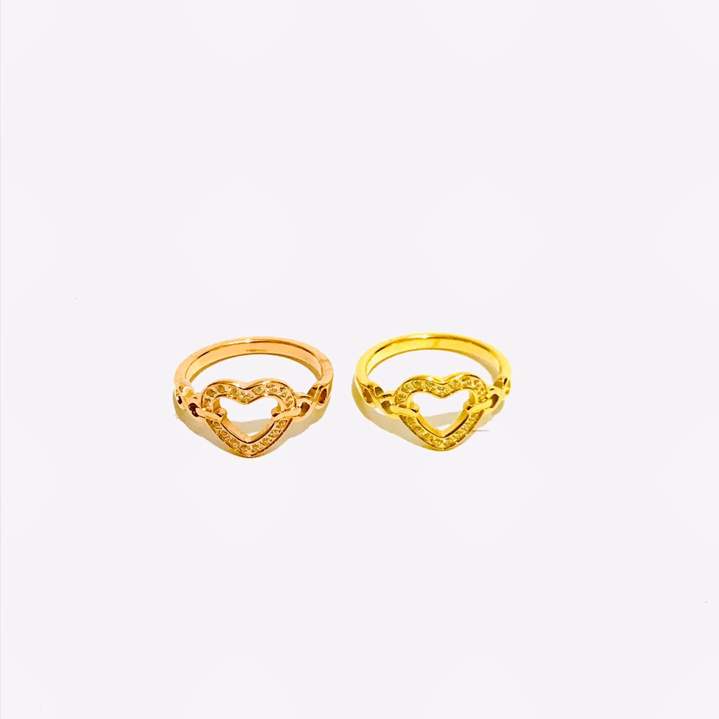 Cincin Titanium Wanita Lapis Emas Anti Karat CT-26-24-23-AMK
