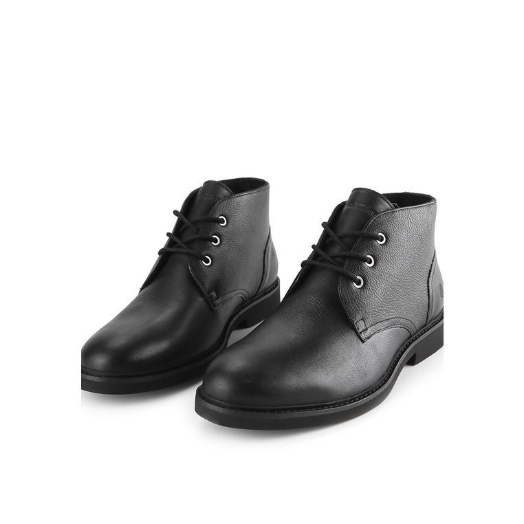HM012 SEPATU BOOT KULIT HUSH PUPPIES PRIA KERJA KANTOR BRANDED ORIGINAL HITAM