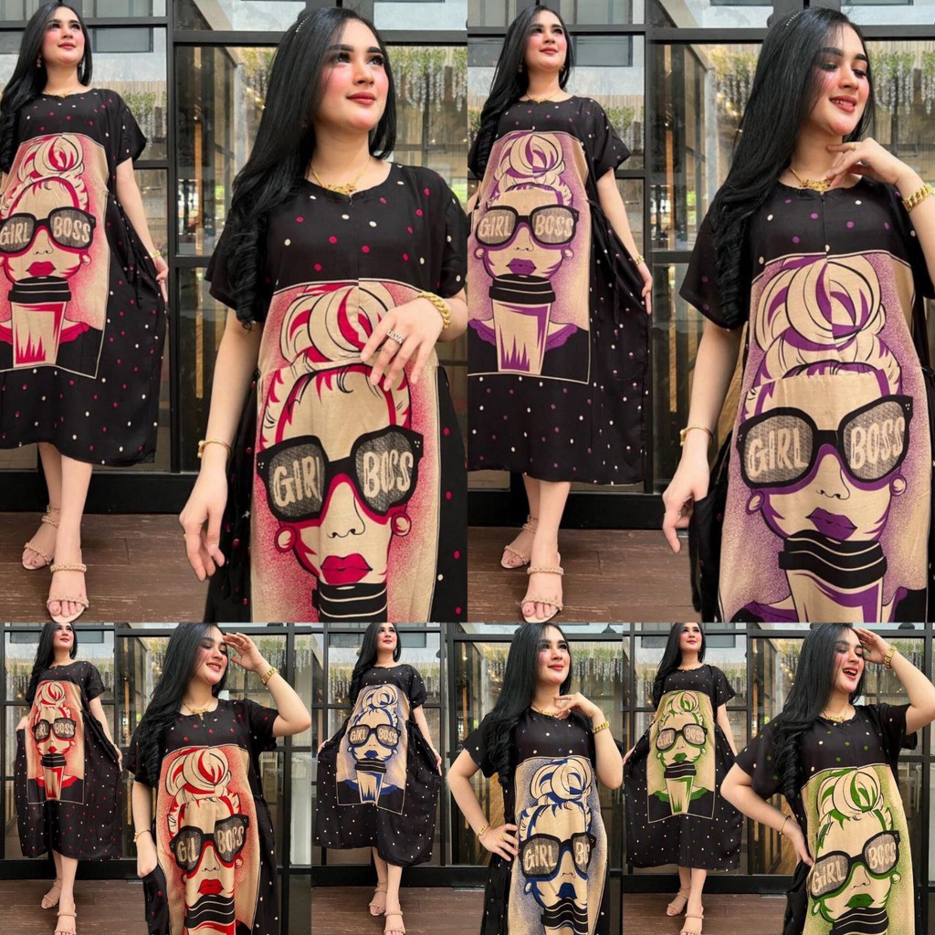 DASTER CHIBI MOTIF BARBIE ( BISA BEBAS PILIH WARNA ) BOSS GIRL BUSUI ADA RESLETING DEPAN KEKINIAN Rayon Adem GROSIR DASTER HARGA MURAH MODEL TERBARU CHIBI CB