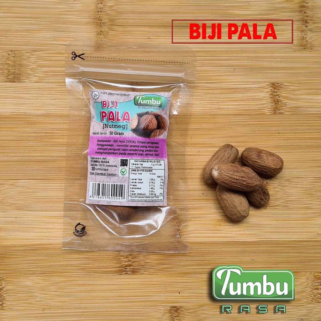 

bumbu biji PALA kemasan isi 250 gram [25g, 50g] - rempah Nutmeg