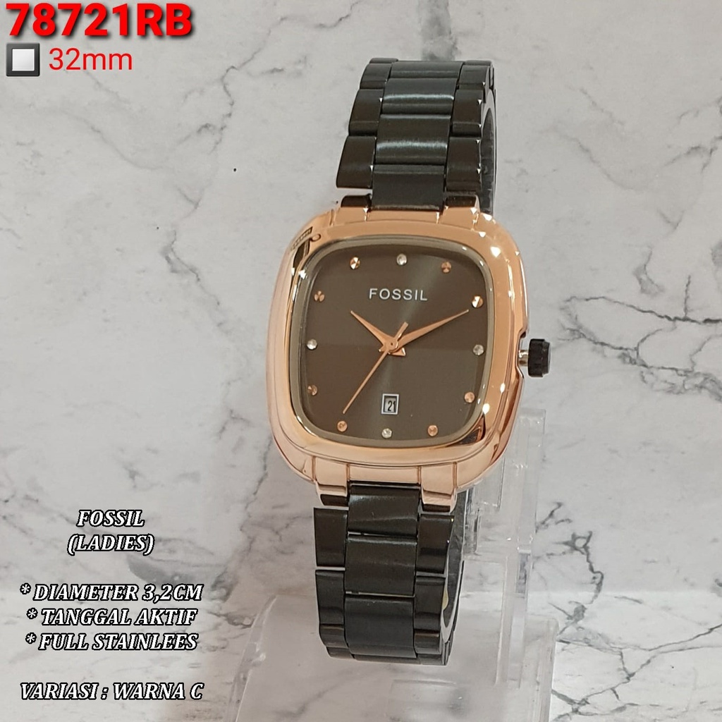 (BISA COD) JAM TANGAN WANITA FASHION ER8199 FULL STAINLEES TANGGAL AKTIF