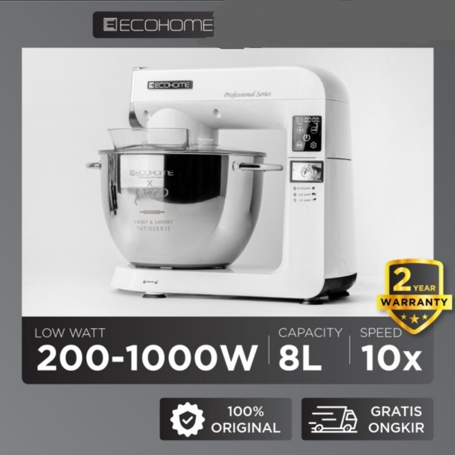 Ecohome Stand Mixer Profesional Series ESM-999 Pro Capacity 8L