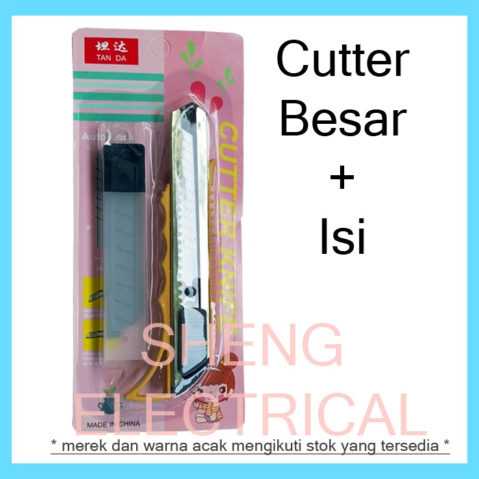 

Pisau Cutter Besar + Isi Pisau Kater Alat Pemotong Kertas Box Cutter