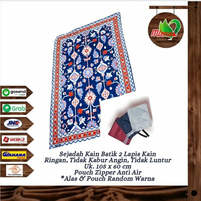 Sajadah kain batik- sajadah dua lapis kain+sejadah batik ringan travel