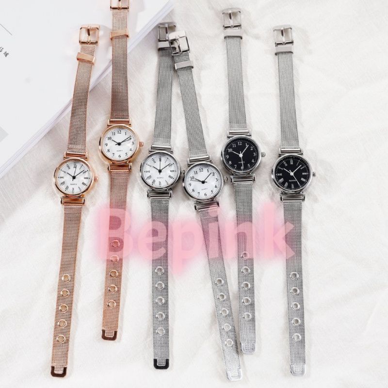 JAM TANGAN KOOREA ROSEGOLD TITTANNIUM BULAT STAINNLEES STEEL (BEPINK OFFICIAL)