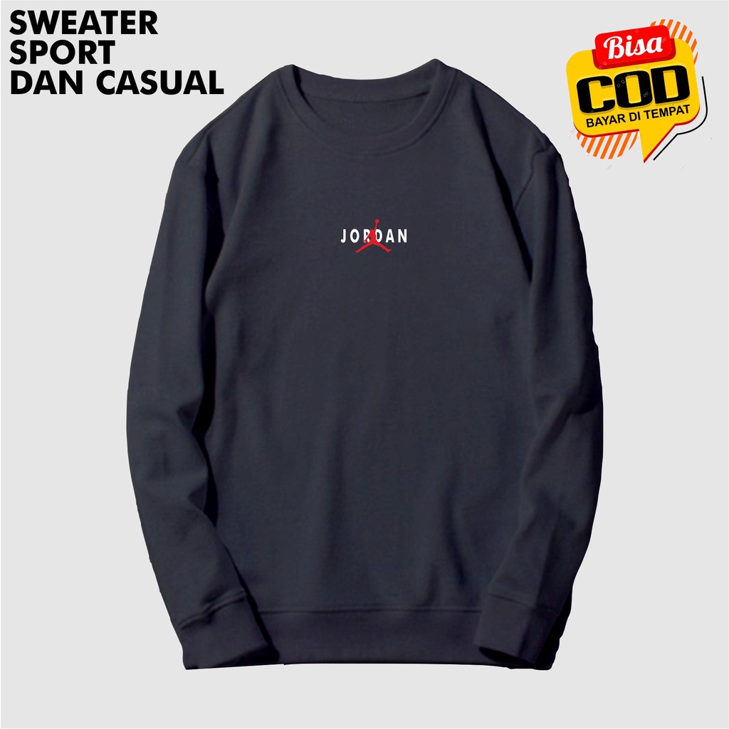 SWEATER PRIA WANITA CREWNECK olahraga casual sport bahan plece tebal JRDN