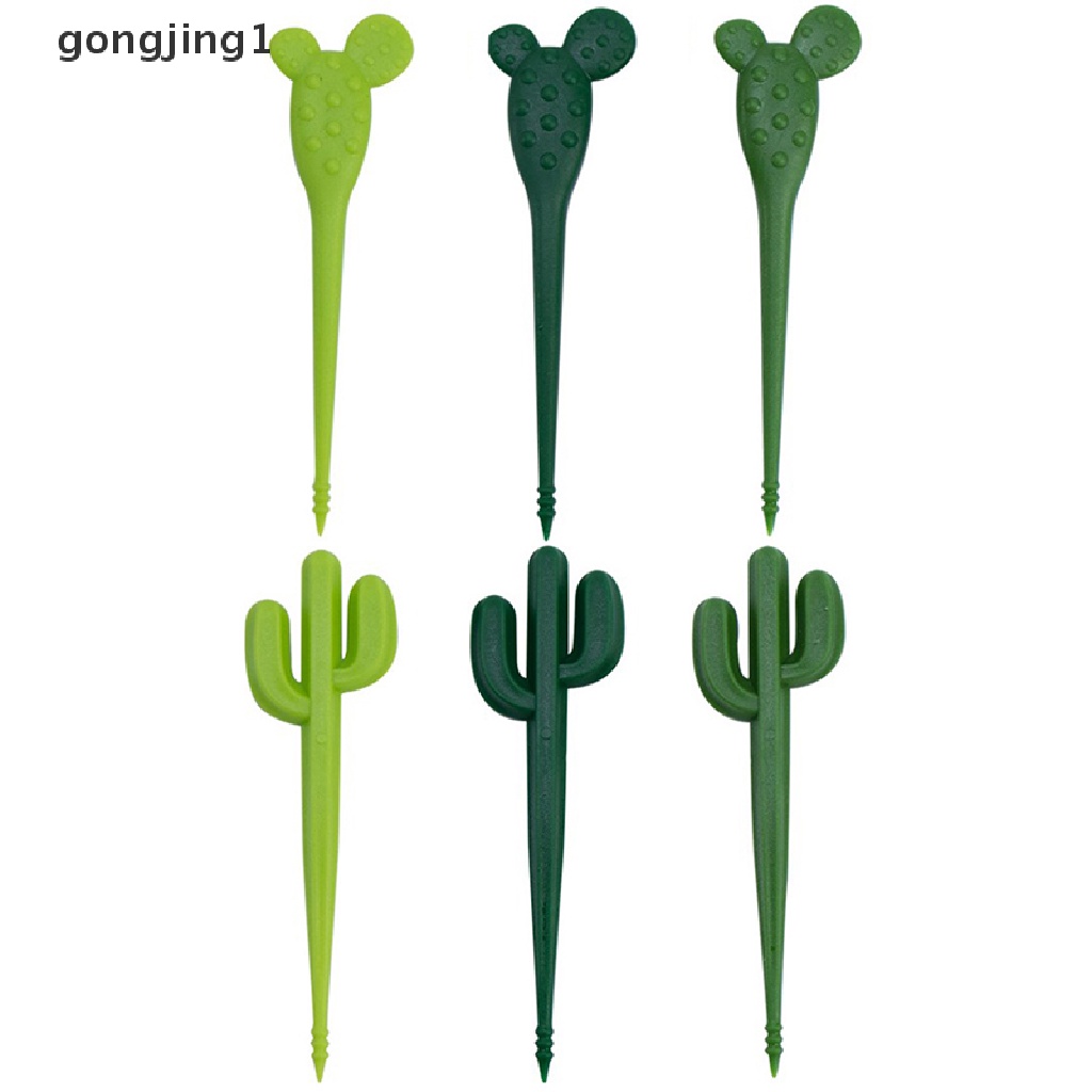 Ggg 3Pcs Garpu Buah Plastik Kaktus Pilihan Makanan Anak Snack Kue Dessert Fork ID