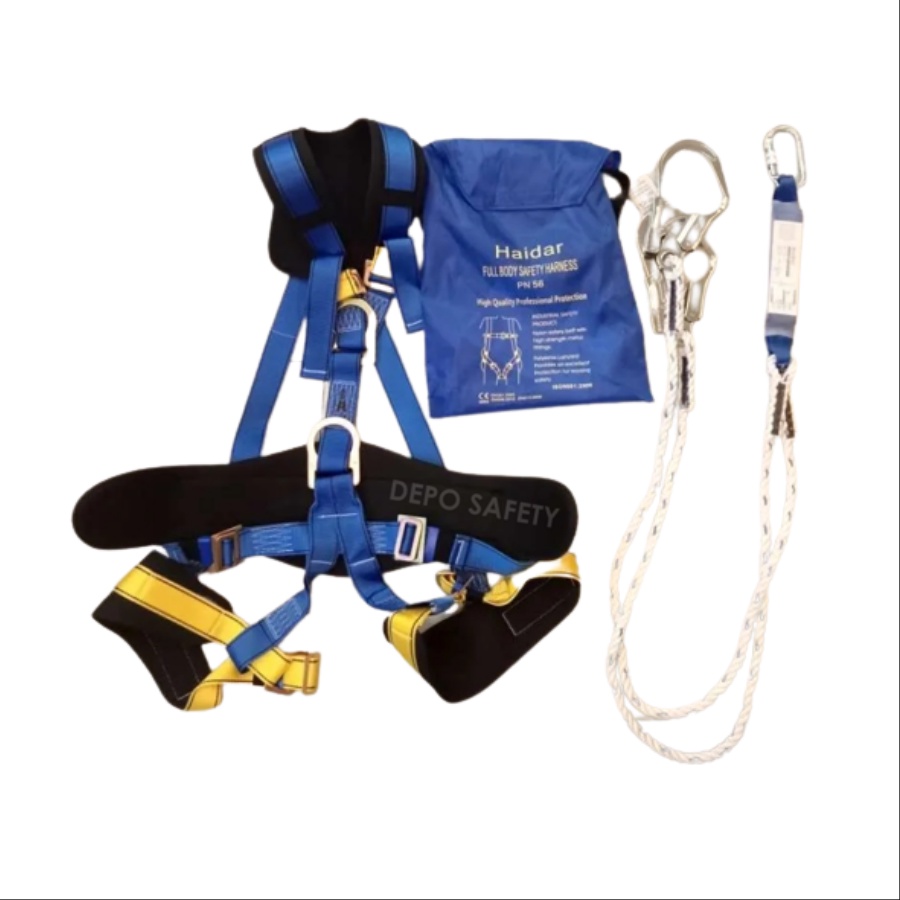 Full Body Harness Haidar Pn 56 Plus Doubel Hook Lanyard Absorber