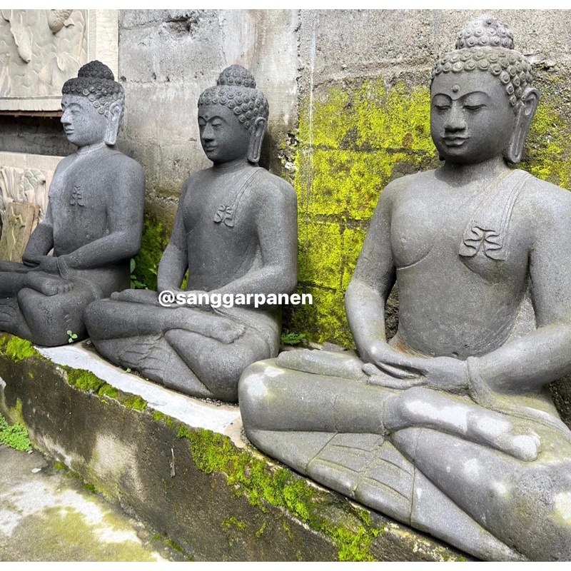 Patung Buddha Batu candi Batu hitam tinggi 85 cm