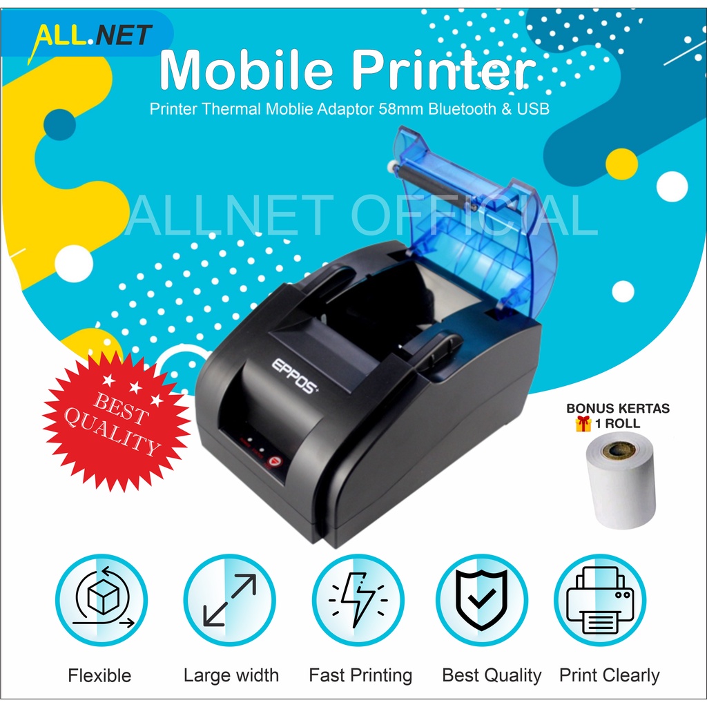 Printer Adaptor 58mm Bluetooth Kasir / PPOB POS Thermal 58mm EPPOS RPP02