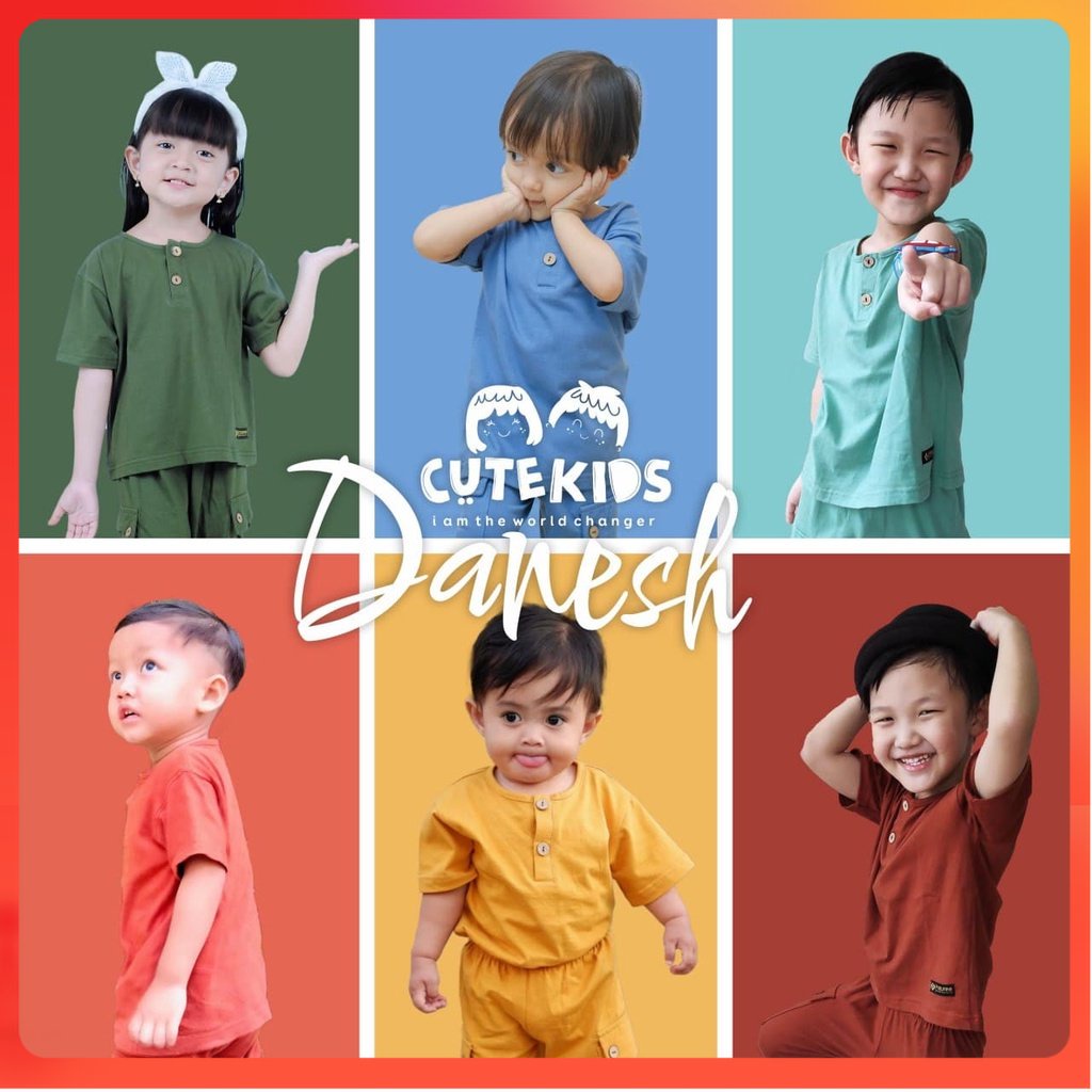 Setelan baju  Bayi  Anak Laki Laki Perempuan Usia 0 6 12 Bulan 1 2 3 4 5 6 Tahun ONE SET DANESH Orig
