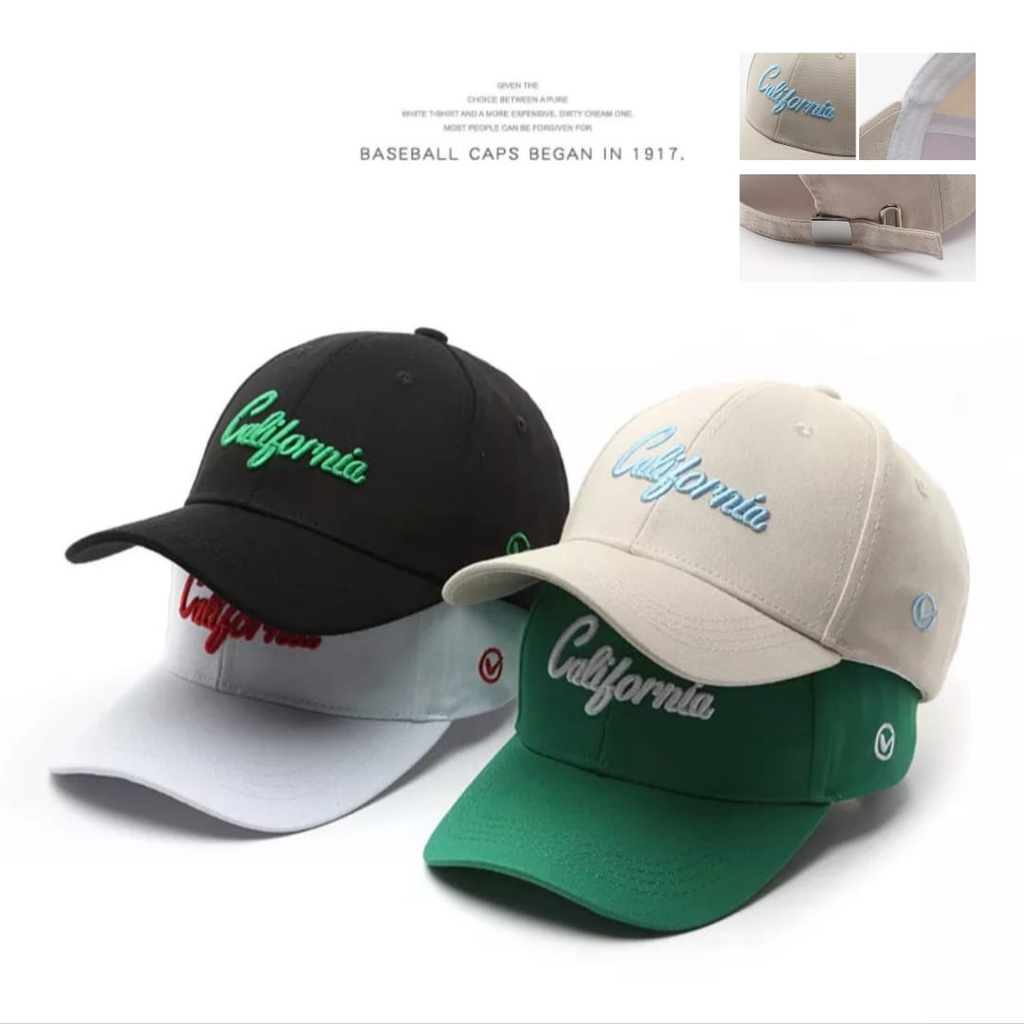 Best Seller - Topi Baseball Unisex Bordir California Caps Terbaru Import Real Pict